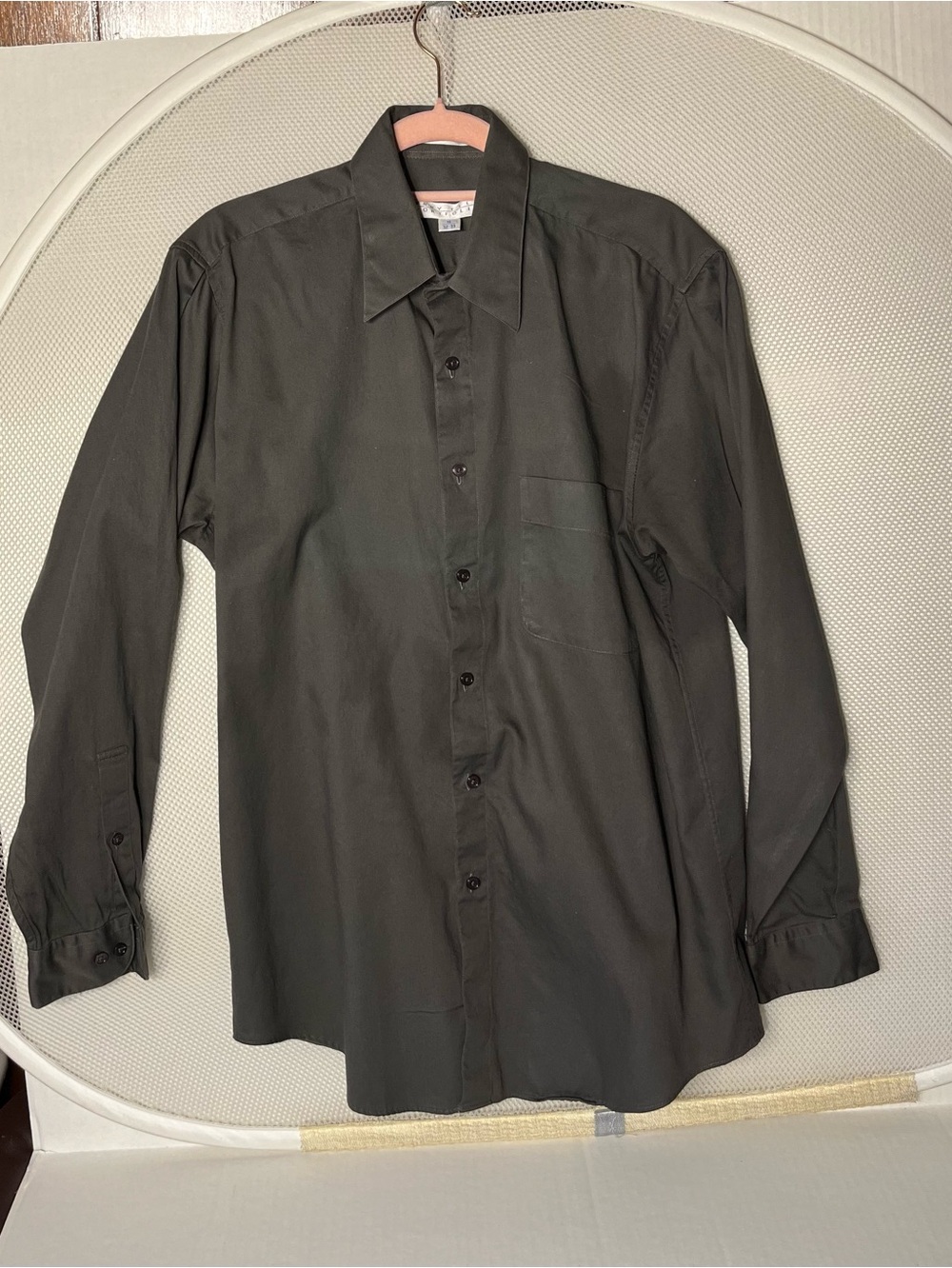 Perry Ellis Portfolio Classic Men's Dark Gray Button Down Dress Shirt (15 32/33)